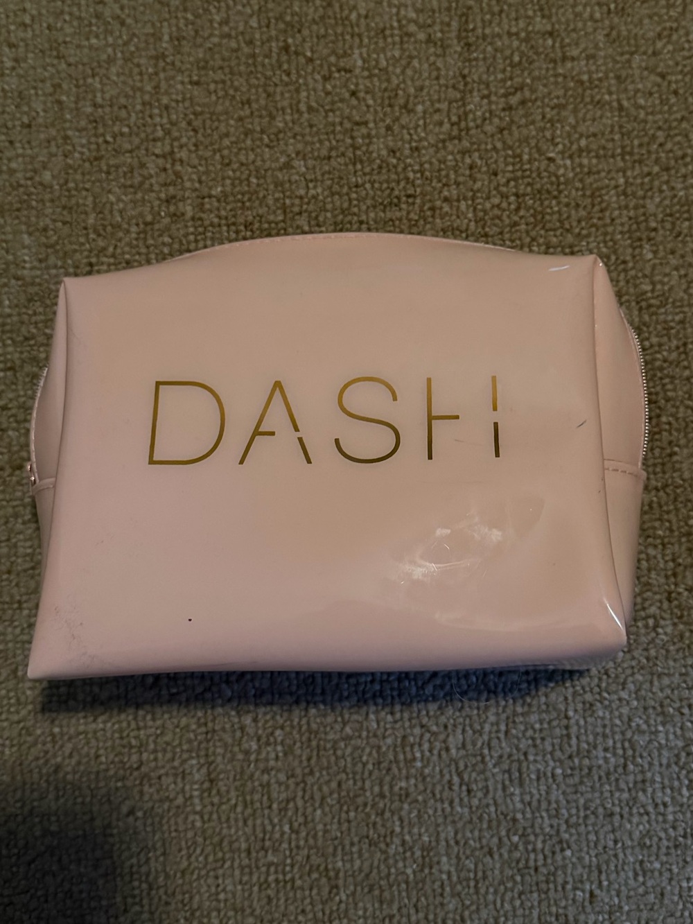 Ash Pink DASH Cosmetic Pouch with Gold Logo